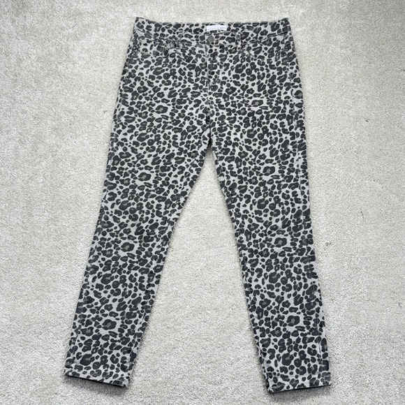 Ann Taylor LOFT Denim - Ann Taylor LOFT Jeans Womens 8 Gray Mid Rise Modern Skinny Leopard Animal Print